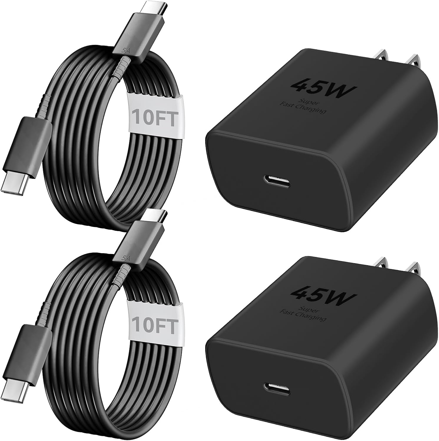 Cargador para iPhone 17, 16, 15 Pro Max, carga rápida, cargador USB C de 45 W, cable de carga rápida de 3 metros