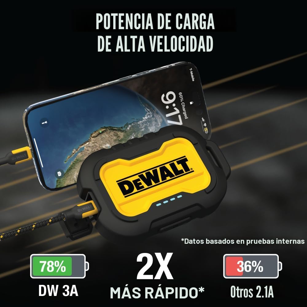 DEWALT Bloque de cargador USB C de 4 puertos de 100 W y banco de en...