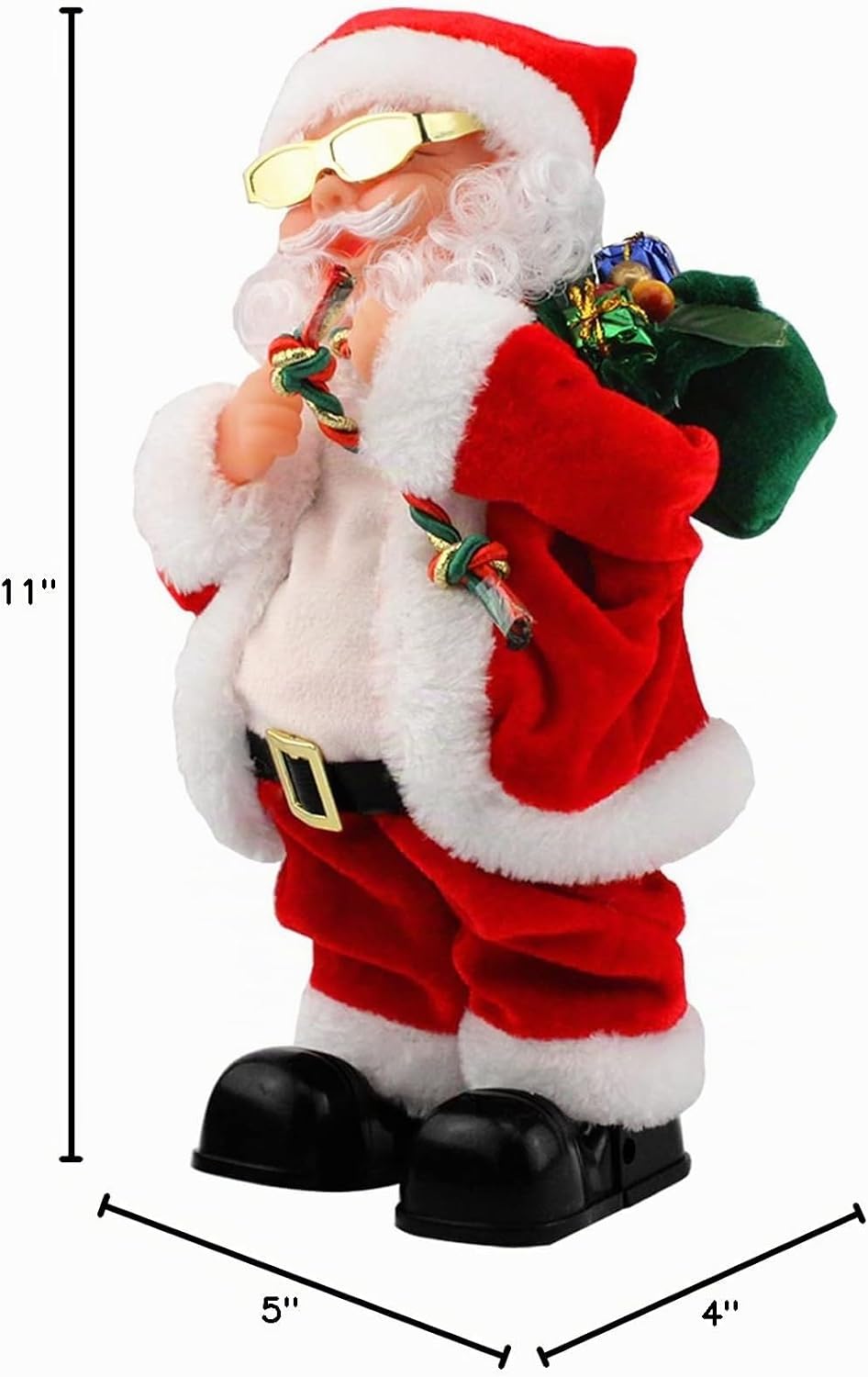 Muñeco de Papá Noel eléctrico Gfilay con barriga y pies que se muev...