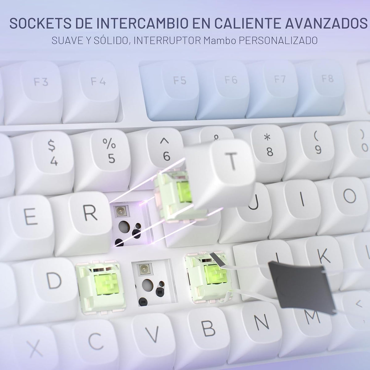 Redragon K673 MAX 75% teclado para juegos RGB inalámbrico con junta...