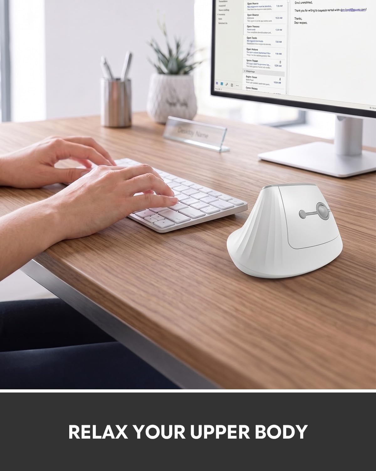 Keysla Ratón ergonómico, mouse vertical inalámbrico Bluetooth con c...