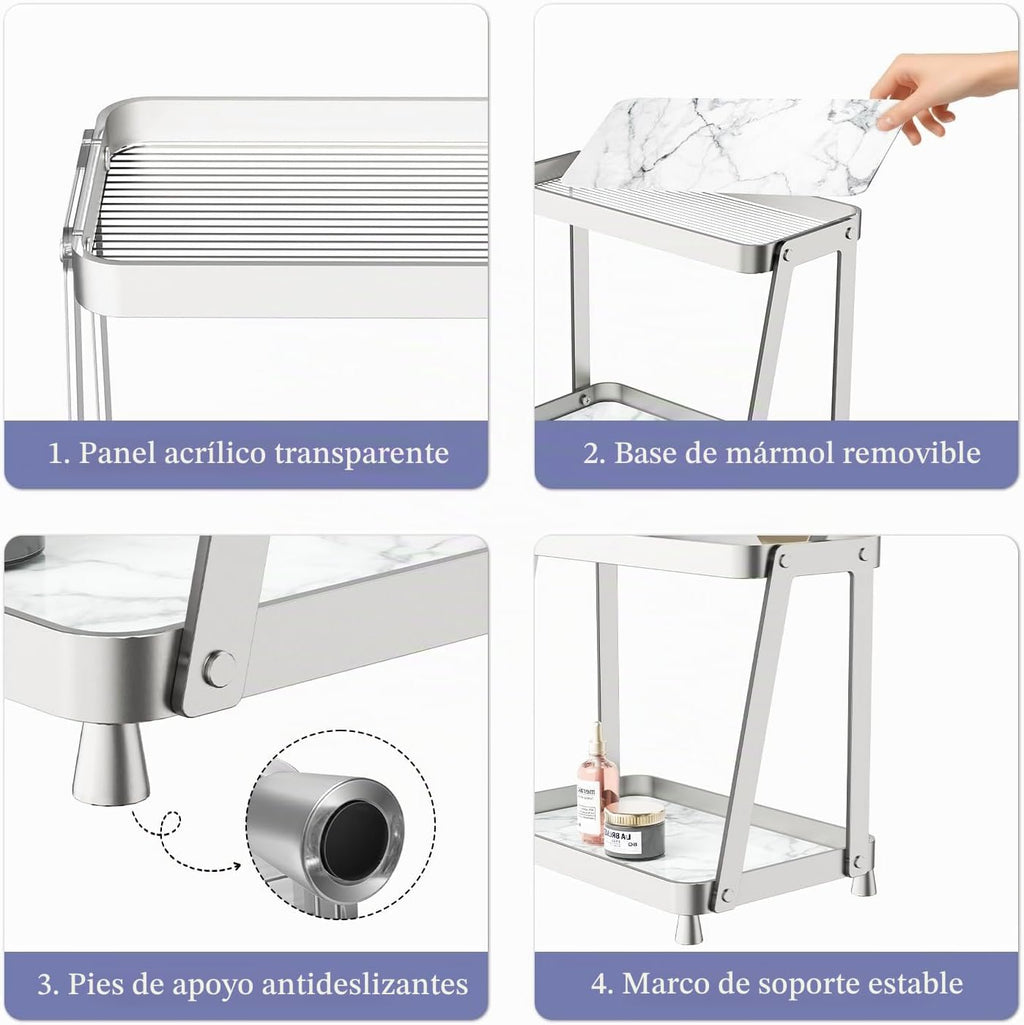 Organizador de mostrador de baño, organizador de maquillaje acrílic...