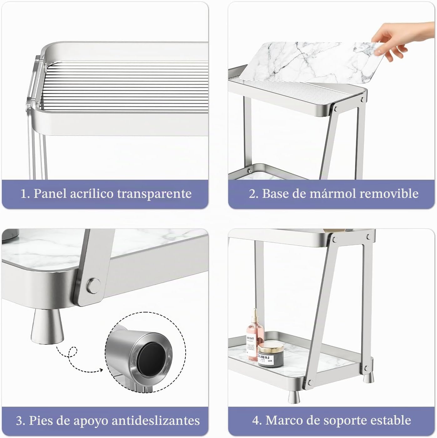 Organizador de mostrador de baño, organizador de maquillaje acrílic...