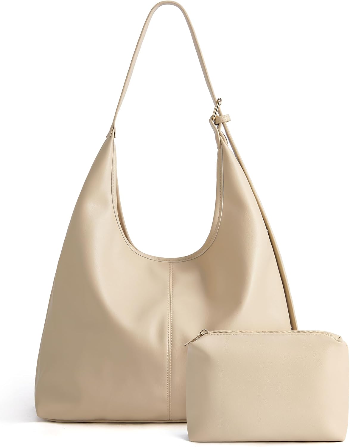 Missnine Bolsos Hobo de cuero vegano para mujer, bolso de hombro su...