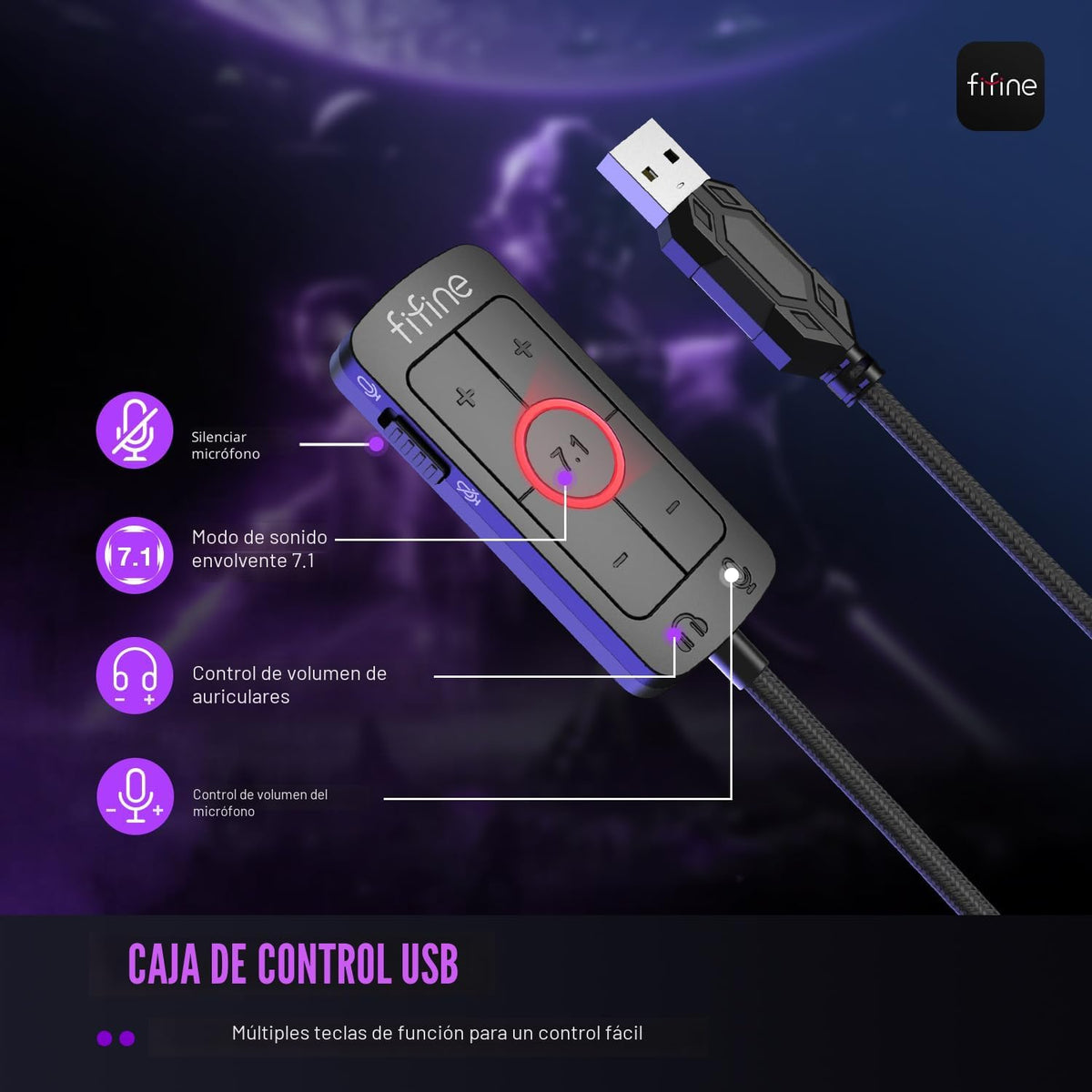 Auriculares para juegos con cable FIFINE H9 con micrófono, 3,5 mm y...