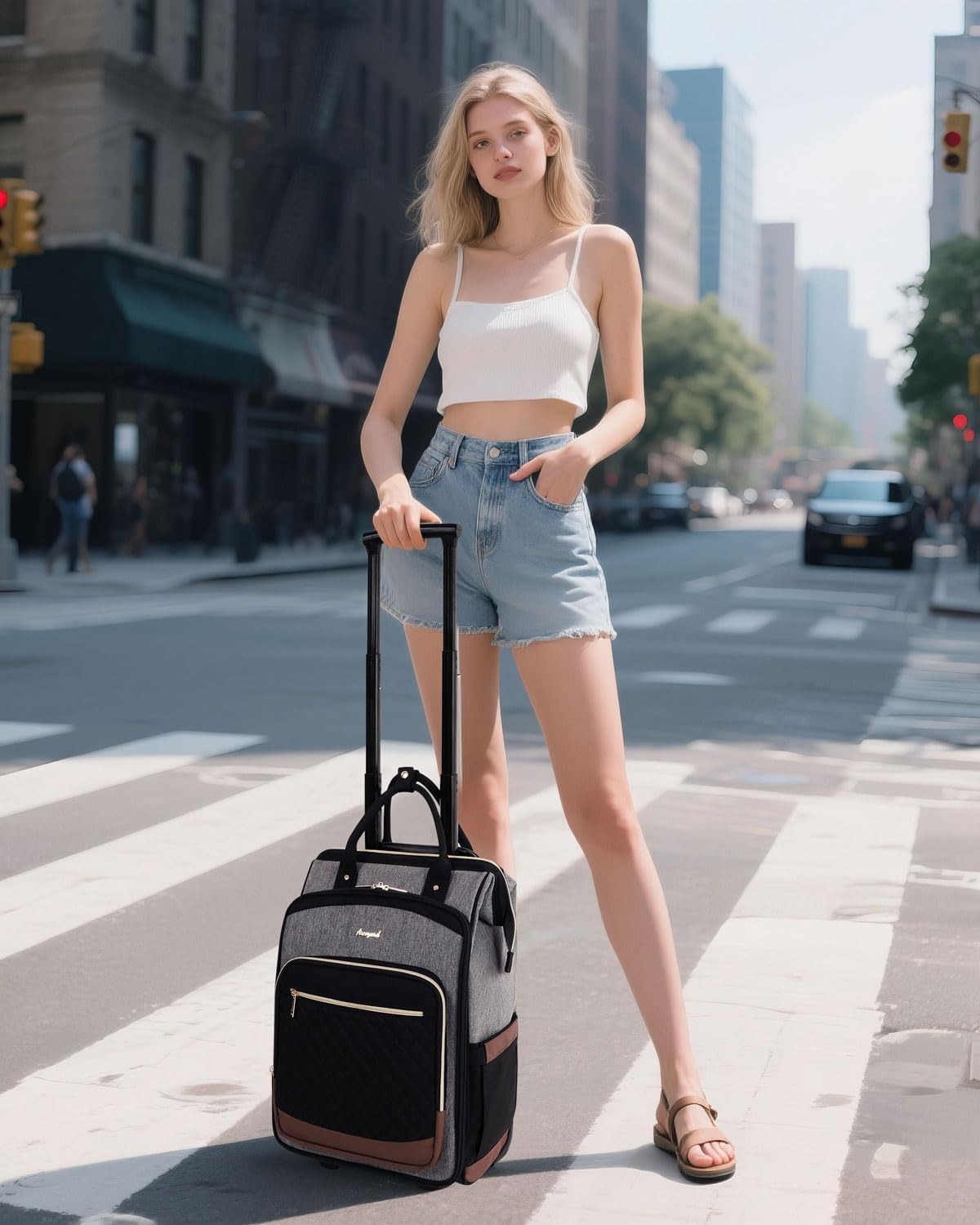 Arcoyard Mochila con ruedas para mujer, mochila de viaje de 16 pulg...
