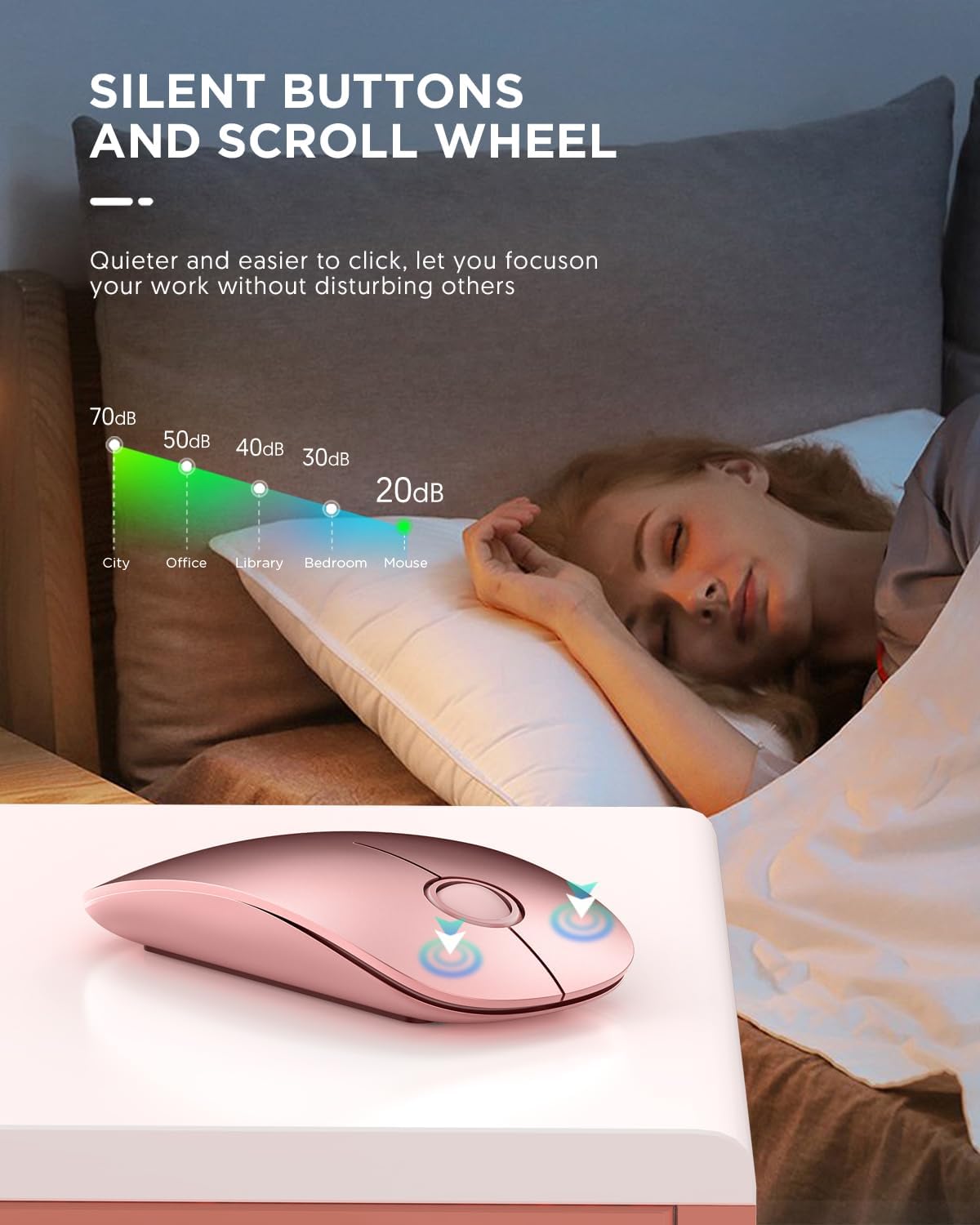 RAPIQUE Ratón inalámbrico Bluetooth (BT5.1+USB), doble conectividad...