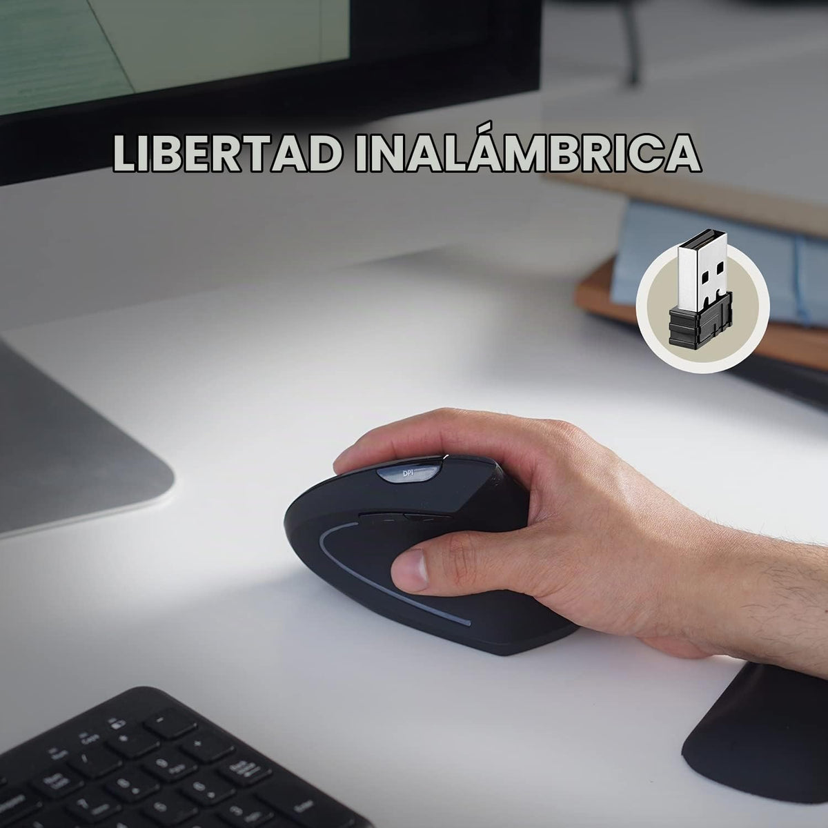 Perixx PERIMICE-713 Ratón vertical ergonómico inalámbrico - 800\/12...