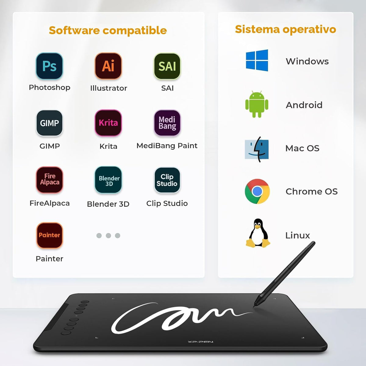XPPen - Tableta de dibujo Deco 01 V3 actualizada, 16384 niveles de...