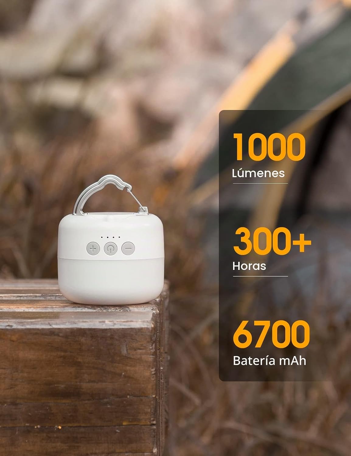 ZMNT - Linterna LED para campamento recargable 1000LM, hasta 300H d...
