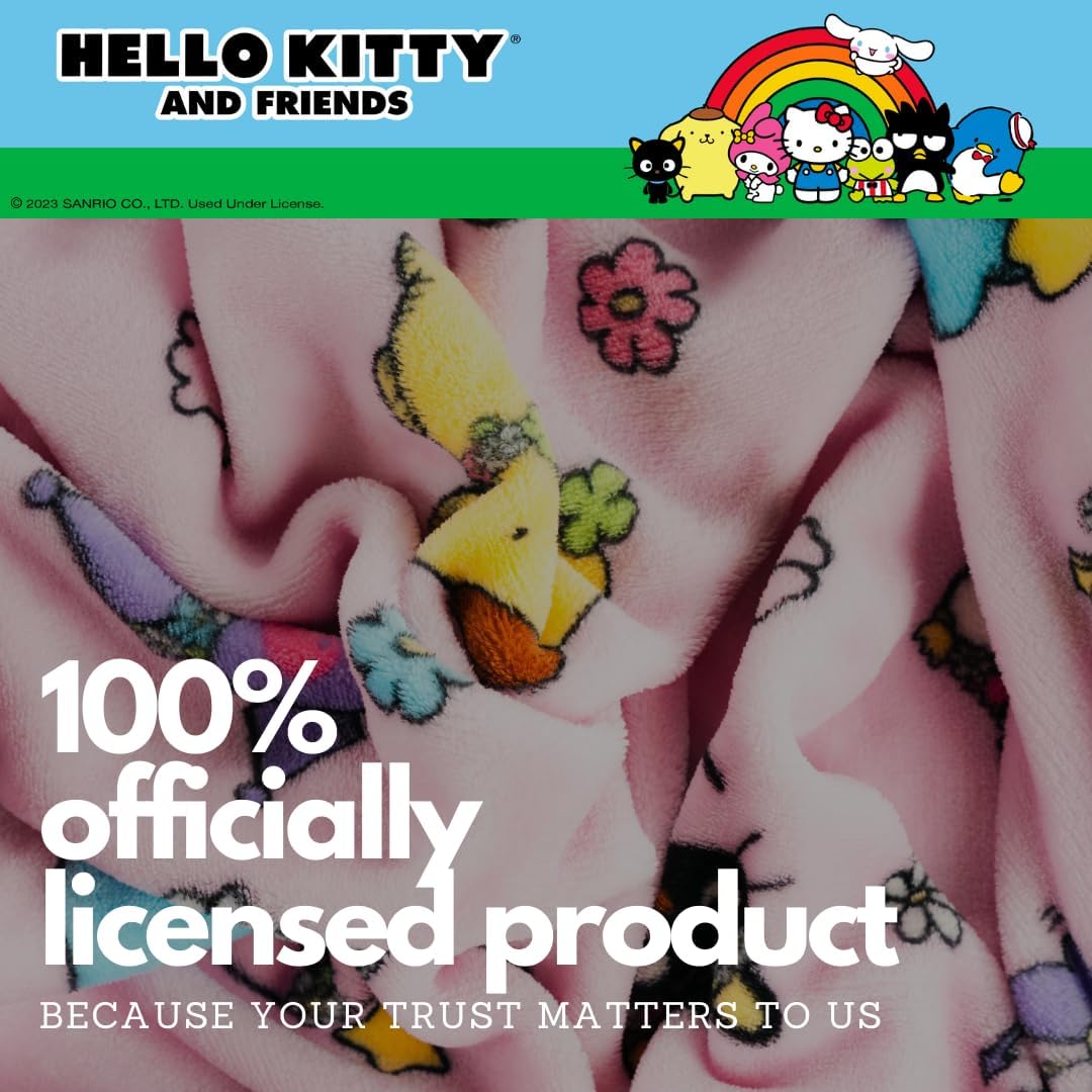 Sanrio - Manta acogedora de Hello Kitty &amp; Friends de 62 x 90 pu...
