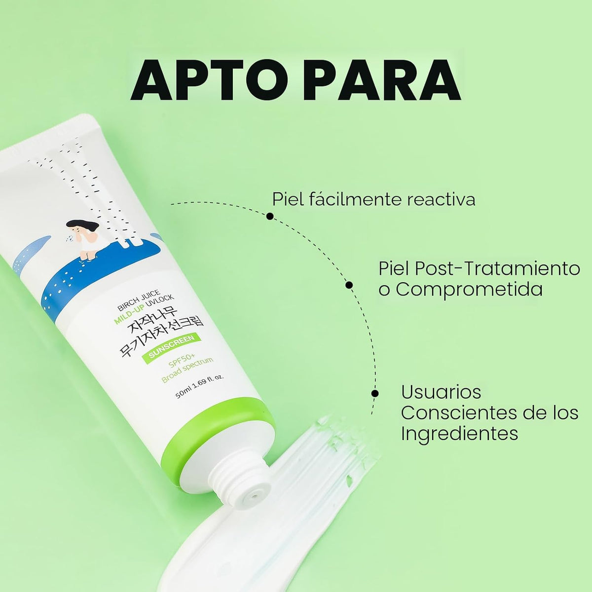 ROUND Lab - Jugo de abedul con bloqueo UV SPF 50+, 1.69 onzas líqui...