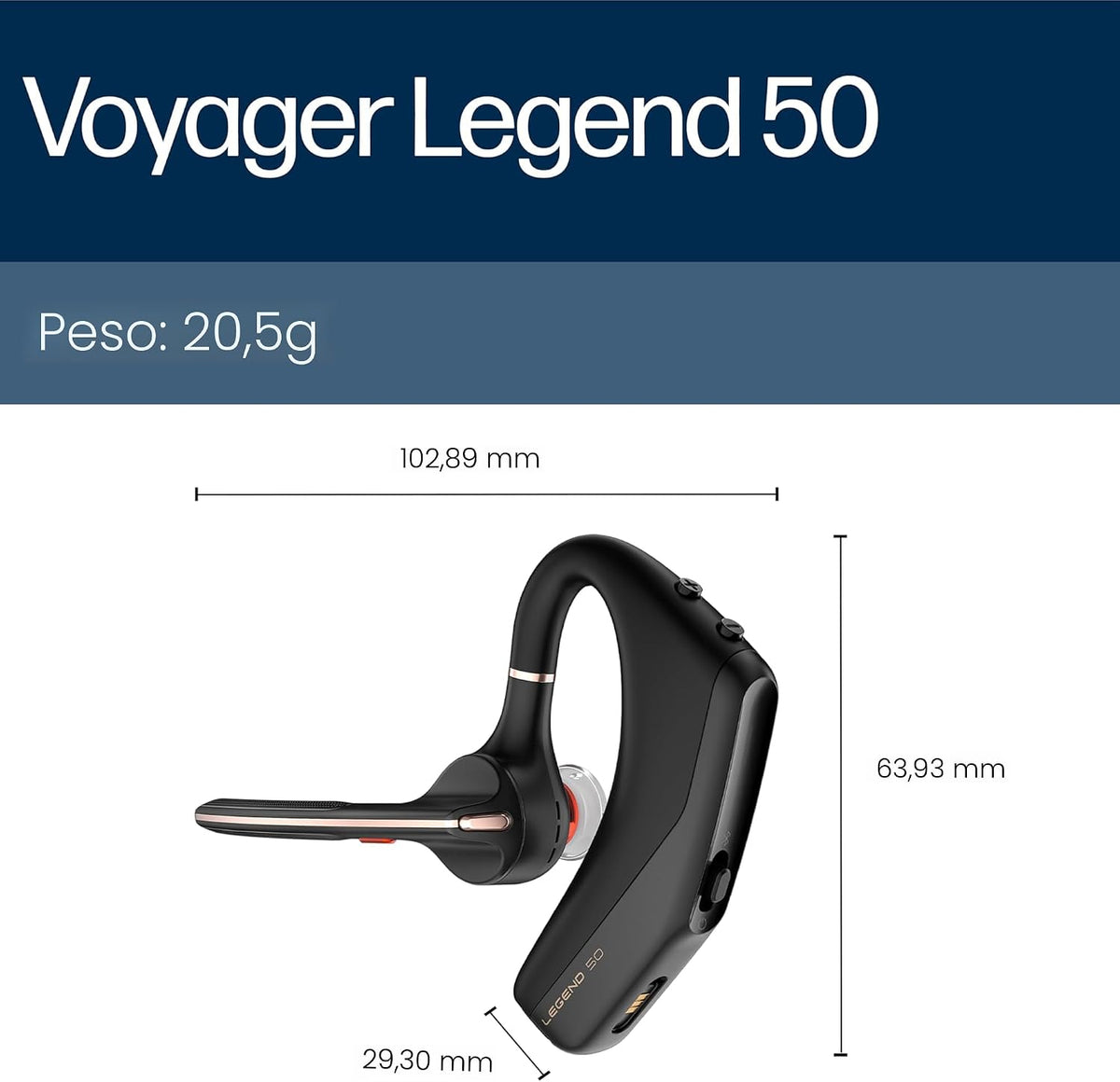 Poly Voyager Legend 50 - Auriculares Bluetooth - Auriculares inalám...