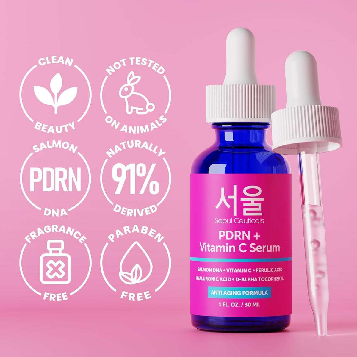 SeoulCeuticals PDRN Serum Salmon DNA Vitamina C Suero facial Cuidad...