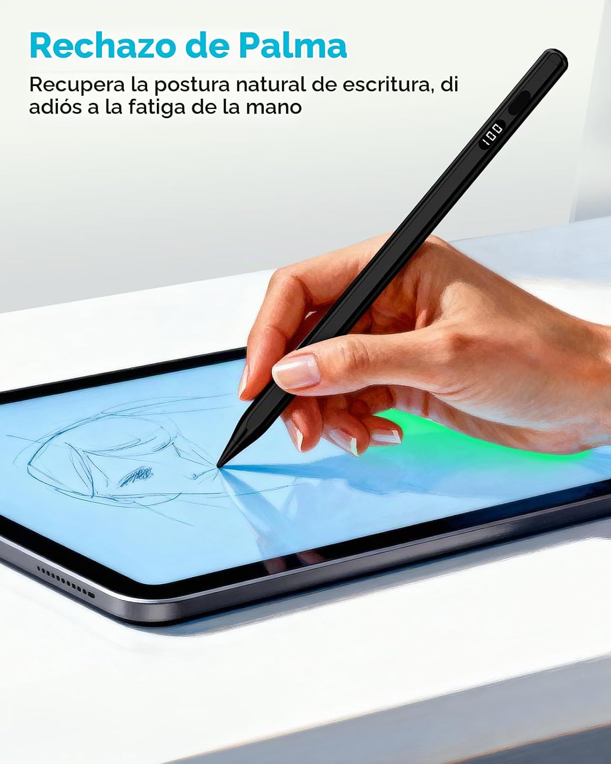 MoKo Stylus Pen para iPad 2018-2026, lápiz de carga USB-C con panta...