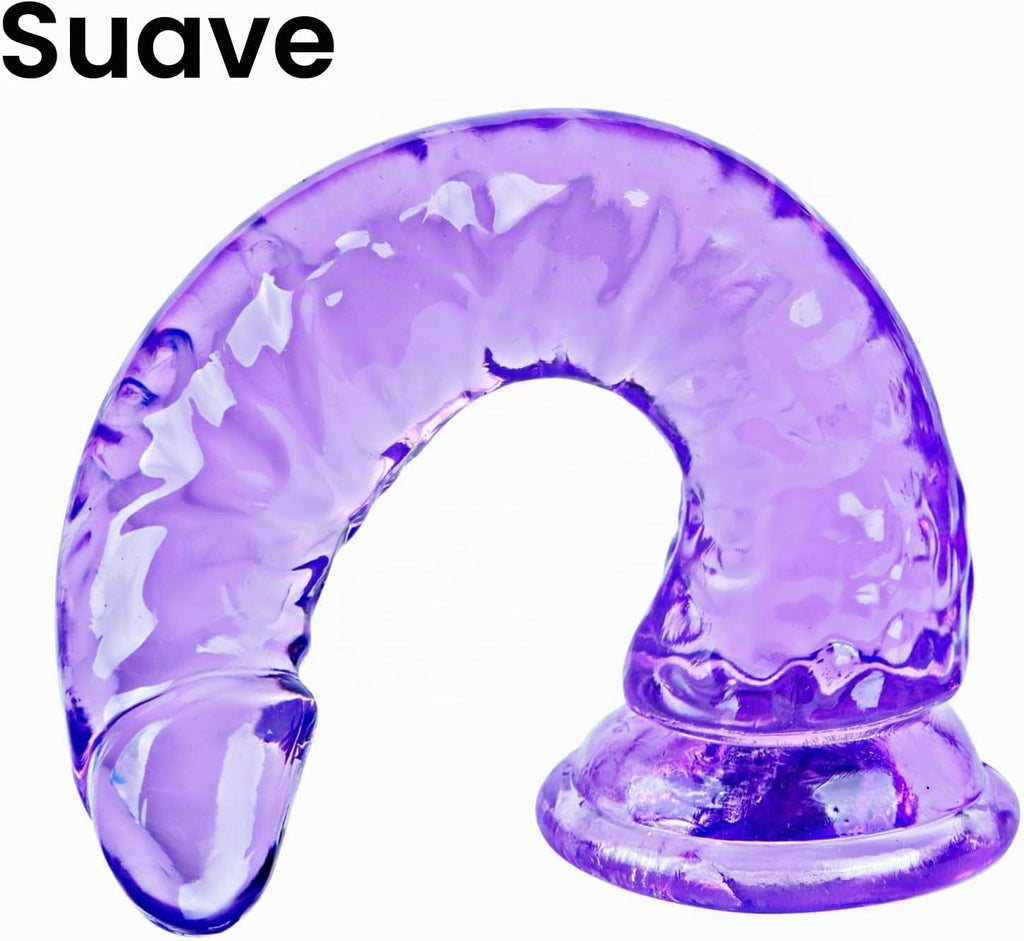 Juego de consolador realista morado (9.6\/7.4\/6.4 pulgadas), conso...