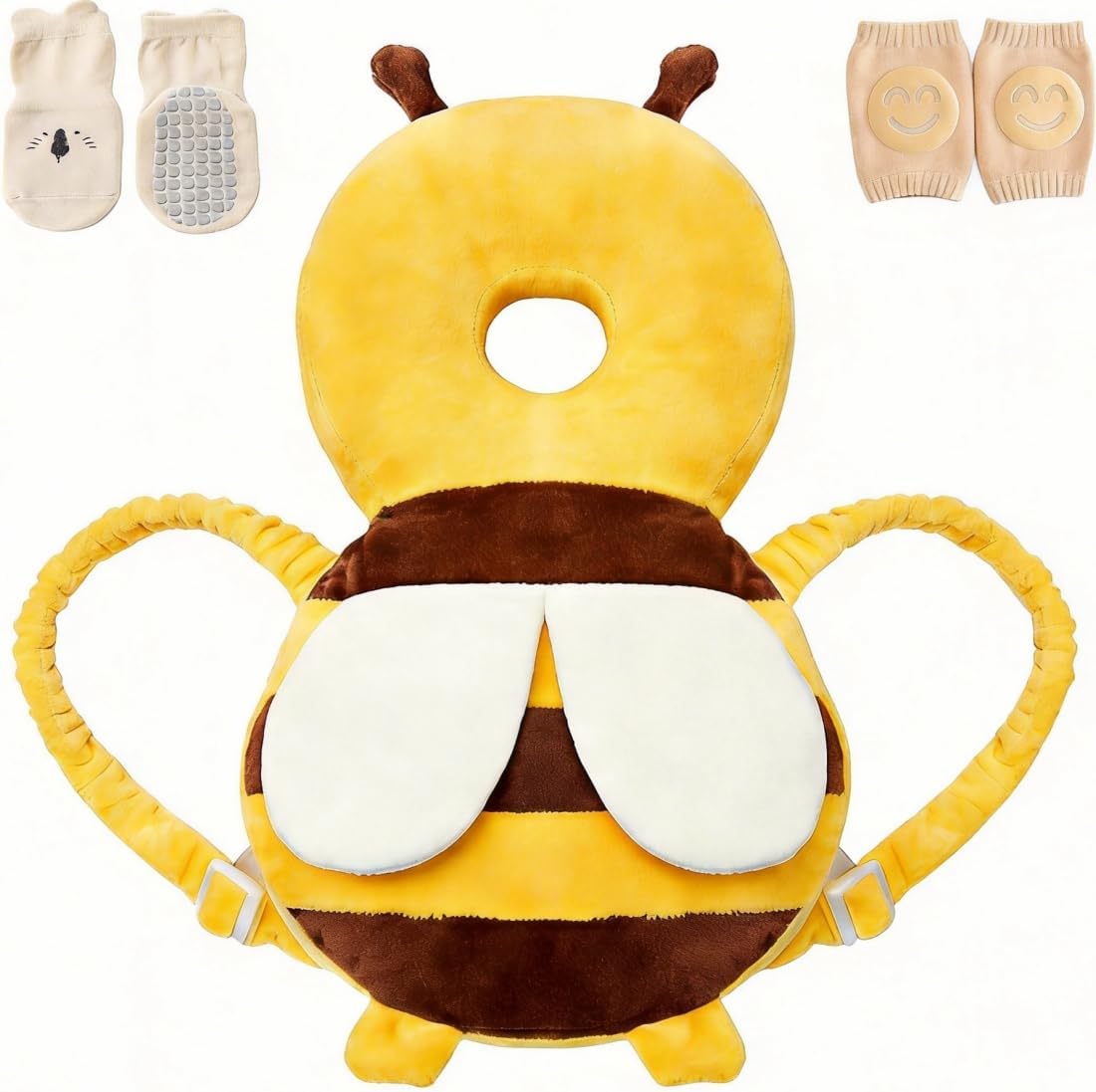 Loisdaro Protector de cabeza de bebé, mochila de protección de cabe...
