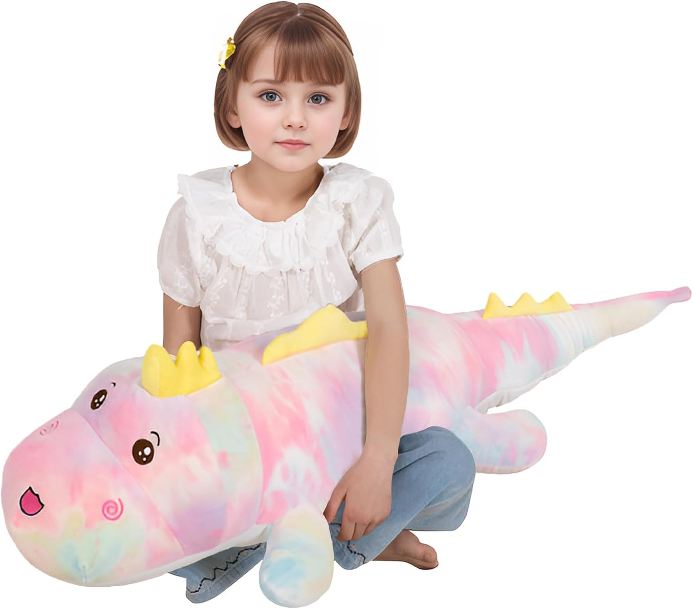 Tianmihou Almohada de peluche gigante de dinosaurio de 40 pulgadas,...
