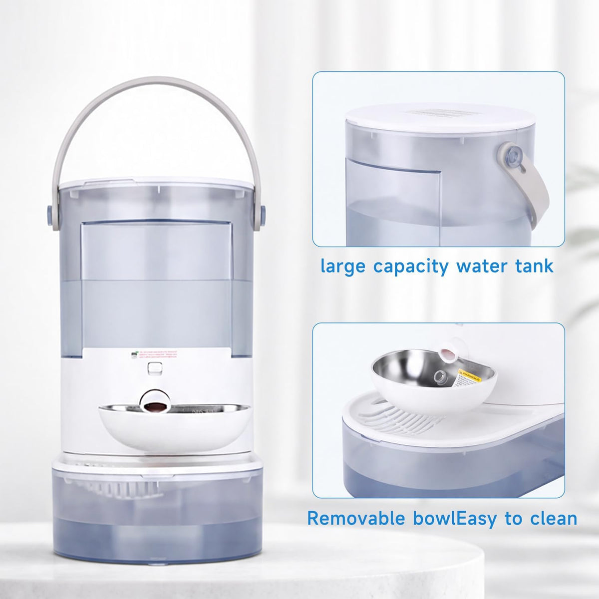 Fuente de agua inalámbrica para gatos, aguas residuales inalámbrica...