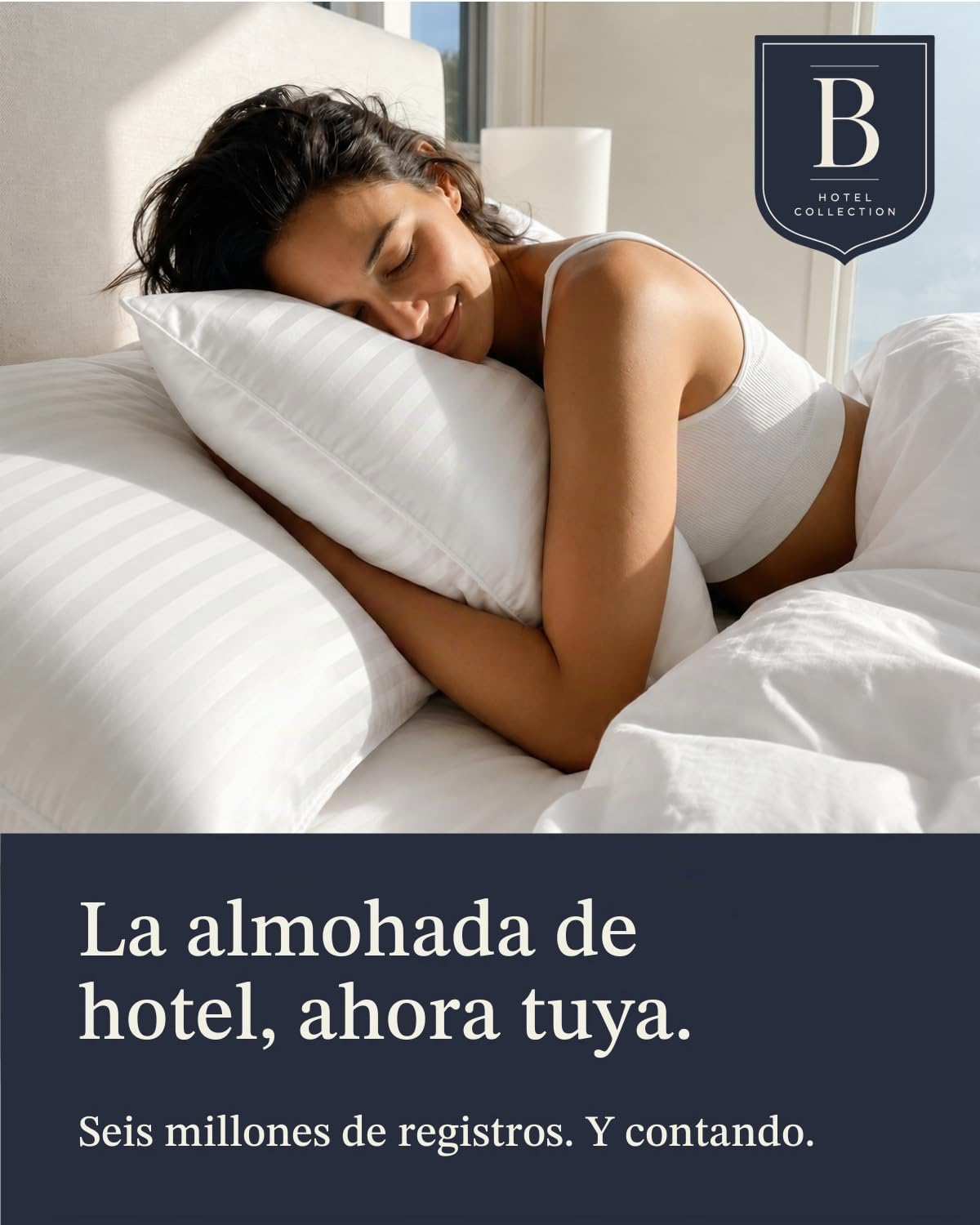 Colección de hotel Beckham Juego de 2 almohadas de cama tamaño está...