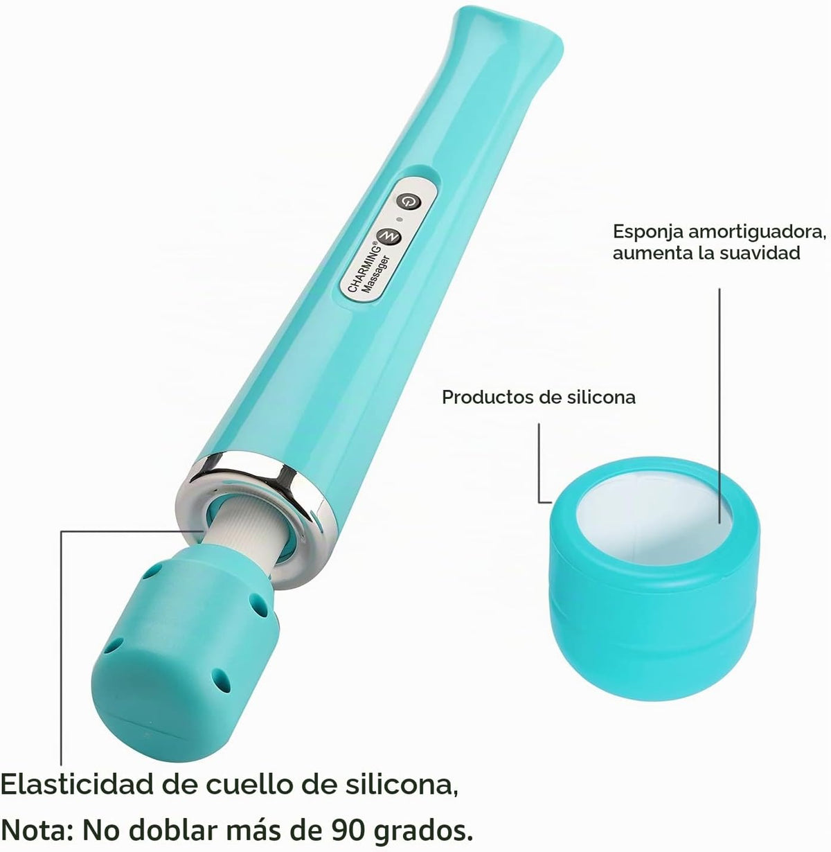 CHARMING Masajeador de Mano con Cable Potente para la Espalda con 1...