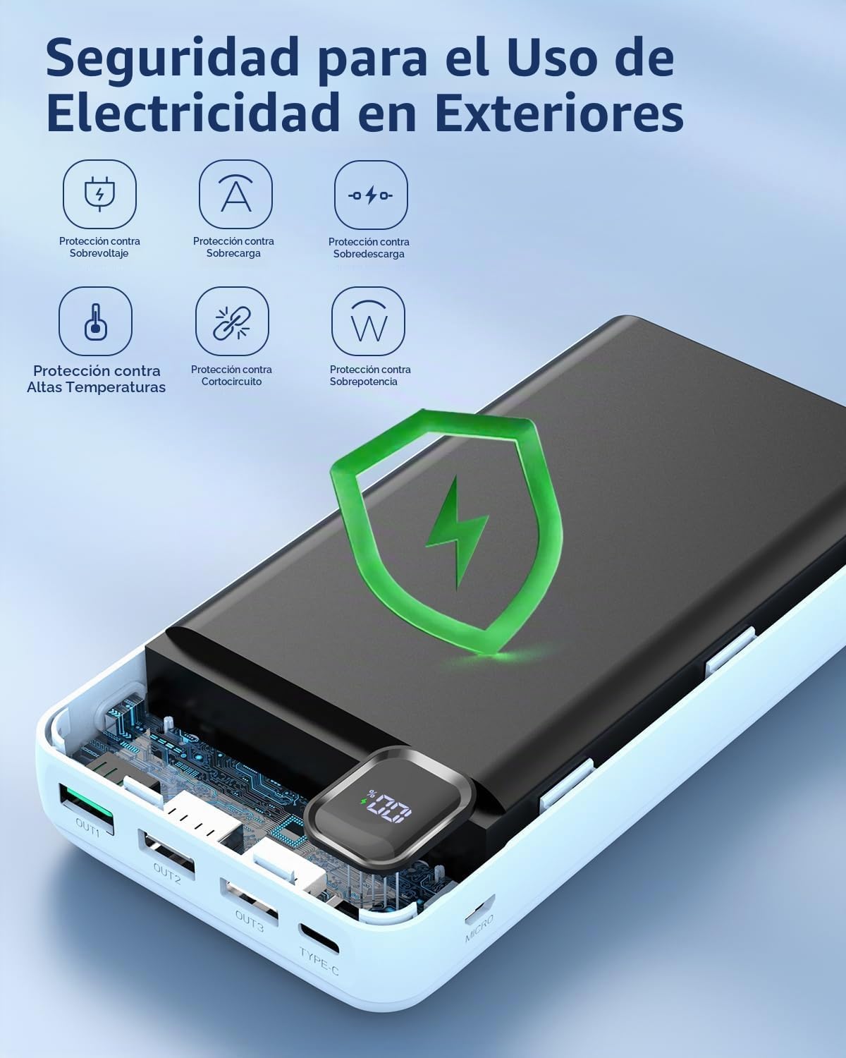 Eliegntist banco portátil del poder del cargador 50000mAh, carga rá...