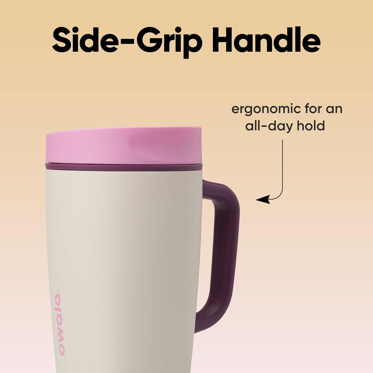 Owala SmoothSip Slider - Taza de viaje aislada de acero inoxidable...