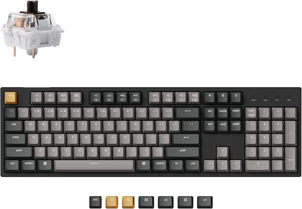 Keychron C2 Pro Teclado mecánico personalizado con cable Diseño de...