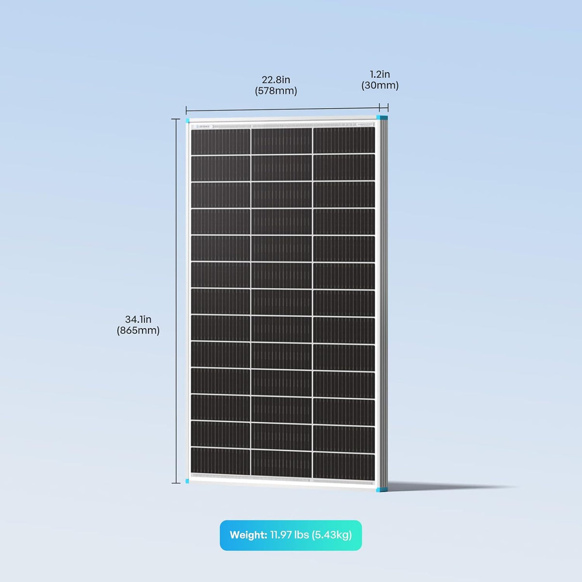 Renogy Panel solar bifacial 400W tipo N, 16BB 25% de alta eficienci...