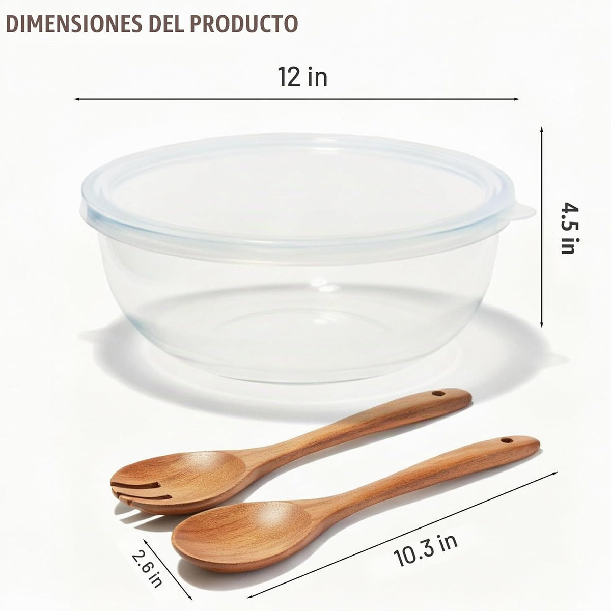 Ronanemon Cuencos de vidrio grandes de 6.2 cuartos de galón con tap...