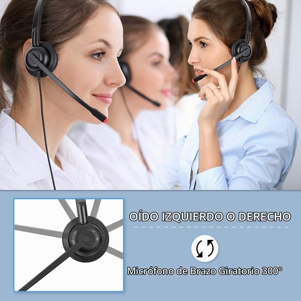 Auriculares USB con micrófono para PC, portátil, computadora, auric...