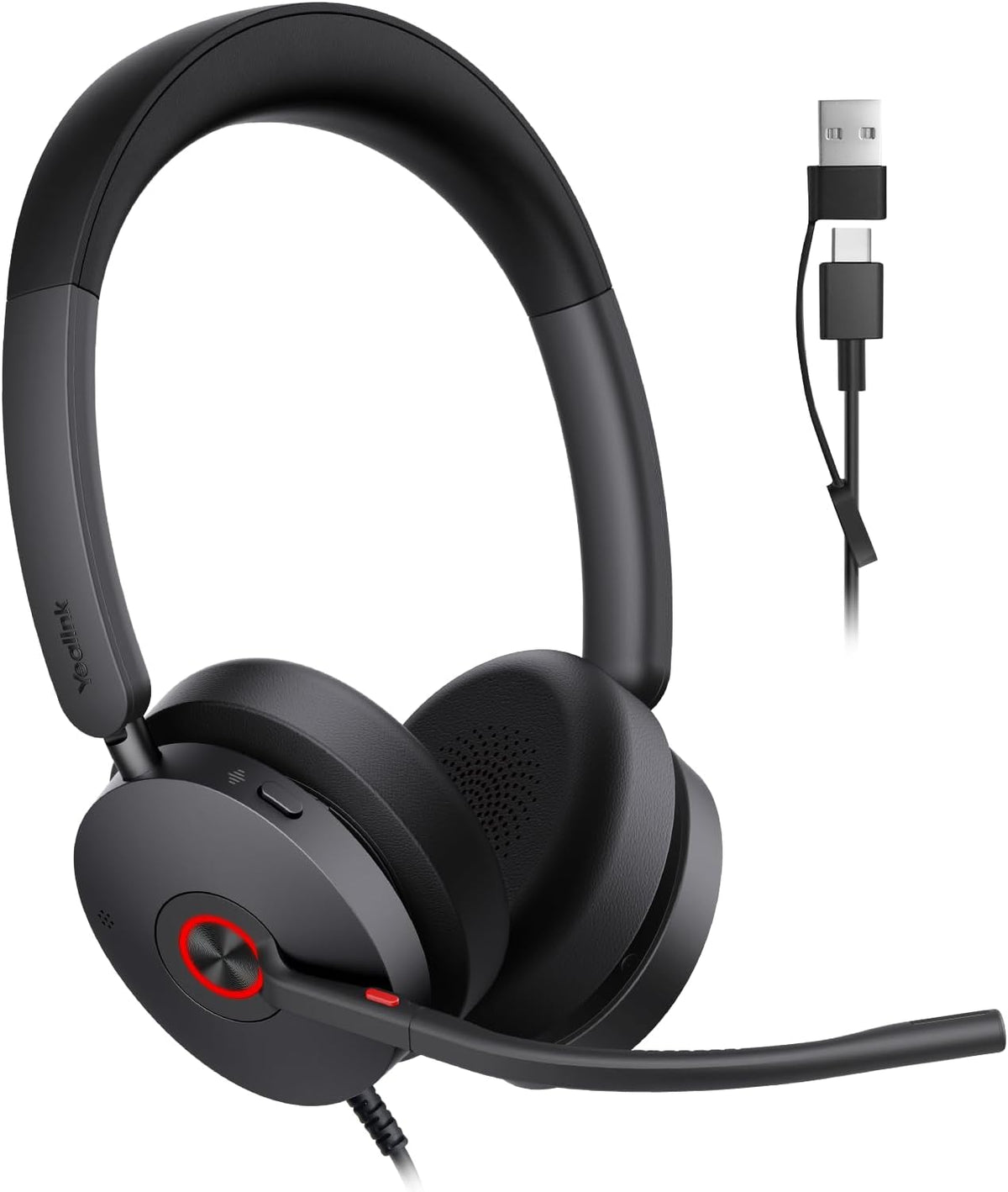 Yealink Auriculares USB-C\/A con cable UH48 ANC, 6 micrófonos con |...