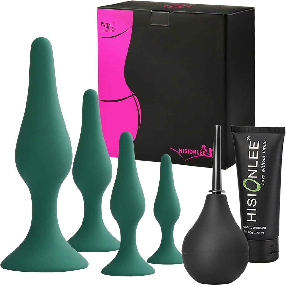 Hisionlee Sex Toys - Juego de 4 tapones anales de silicona para adu...