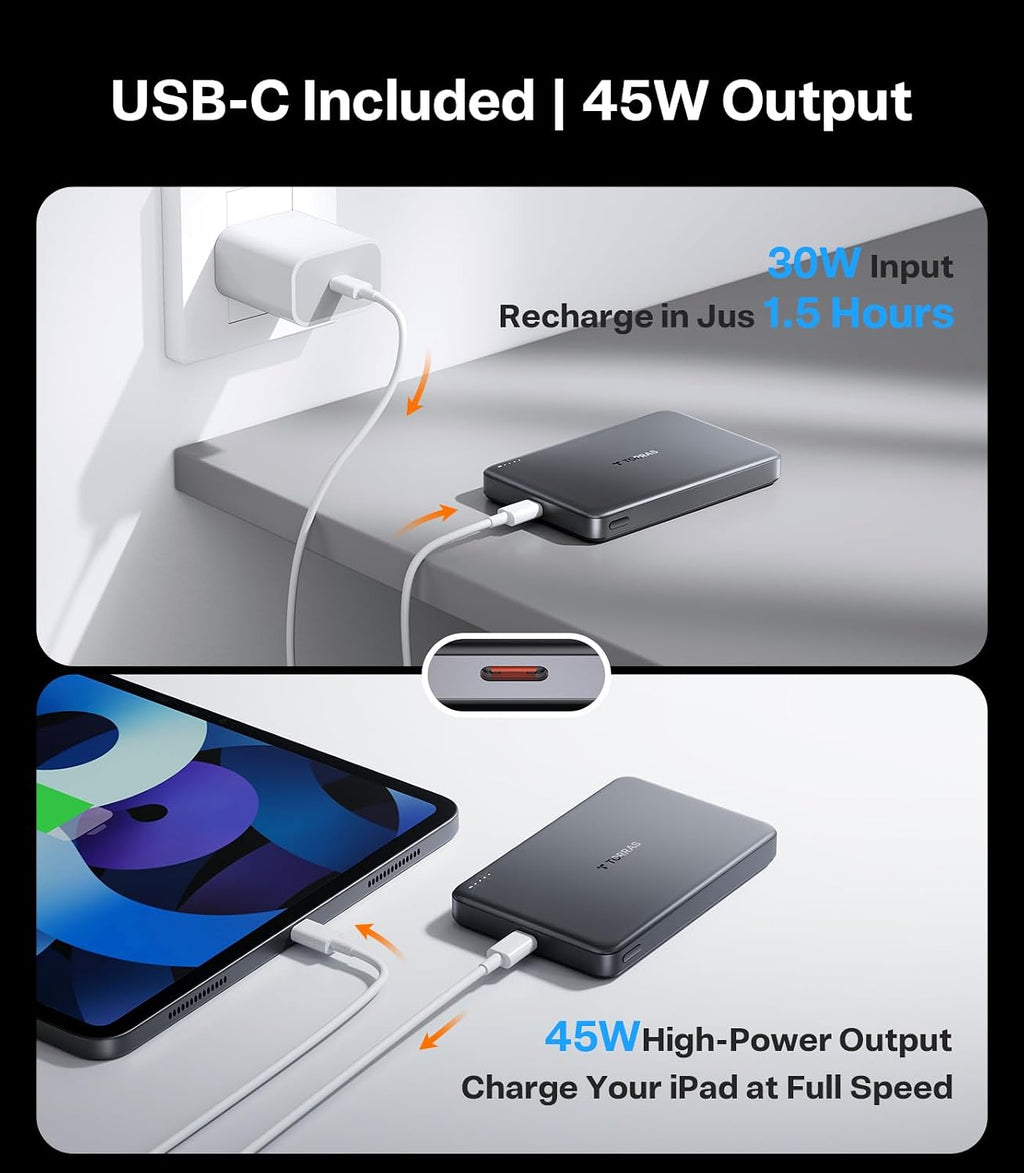 TORRAS MiniMag 25W Qi2.2 Cargador portátil magnético Power Bank, ca...