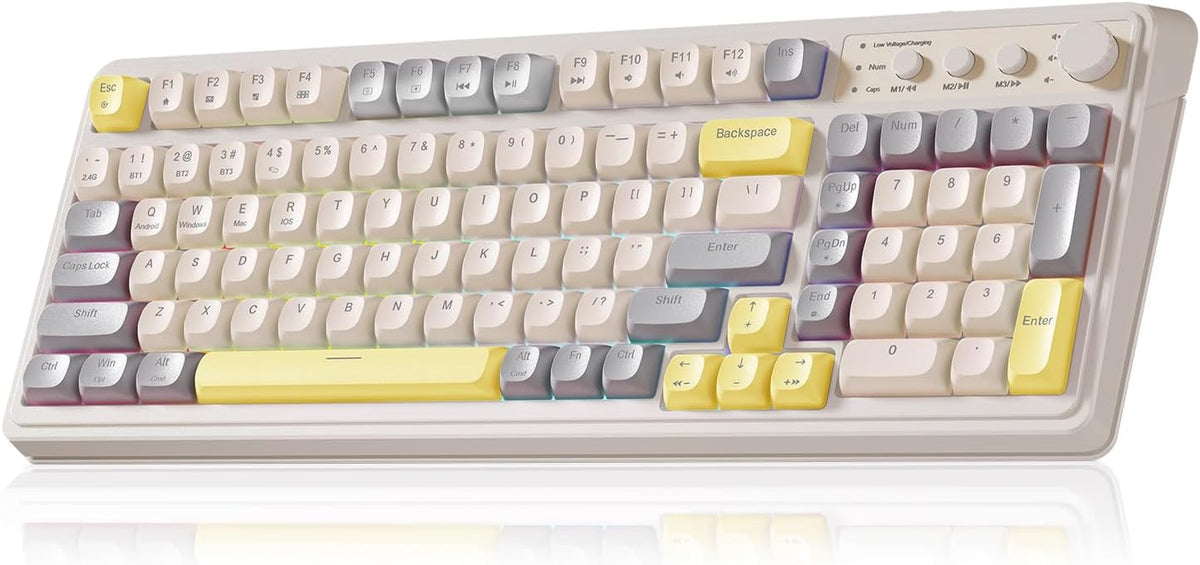 AULA S99 - Teclado inalámbrico para videojuegos, computadora cremos...