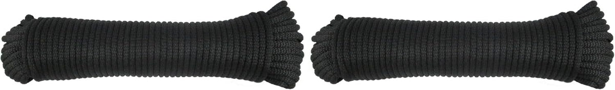 QNR - Cuerda de poliéster negra de 3\/16 pulgadas, cuerda de utilid...