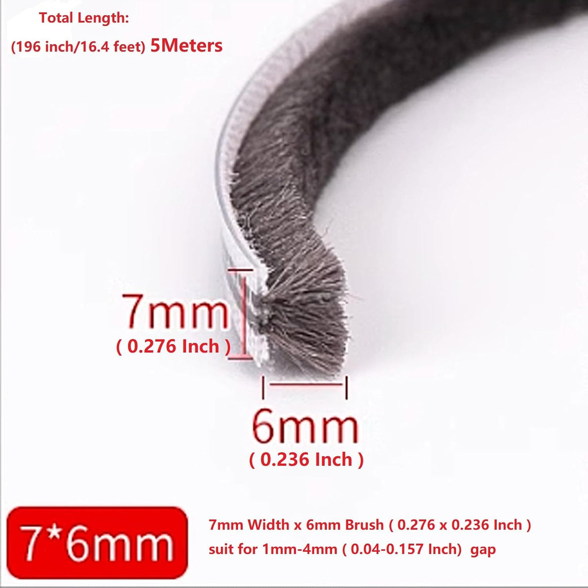 Soezy 16 pies (5m) 196 pulgadas Cinta de sarga deslizante para vent...