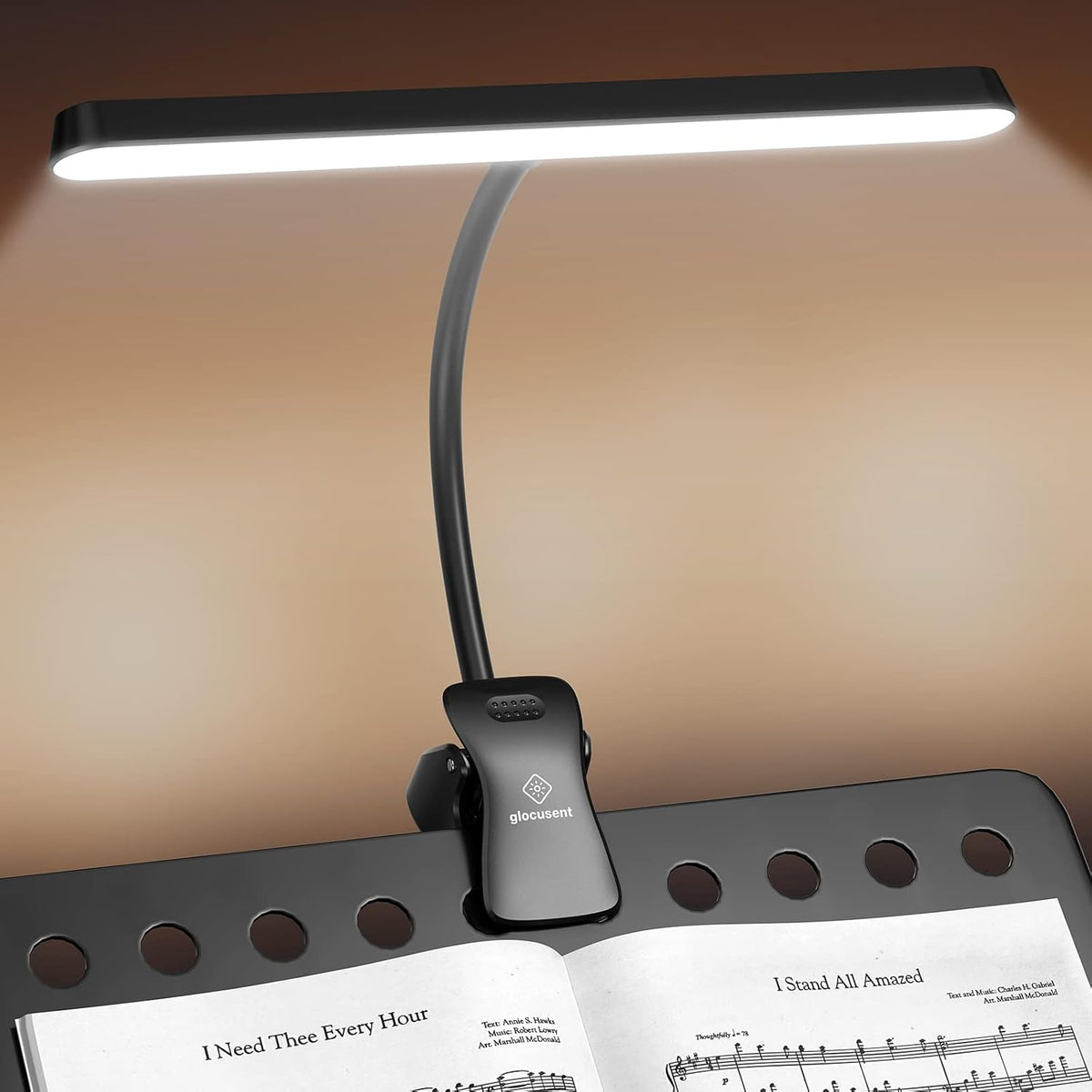 Glocusent Luz de soporte de música con 3 modos de luz roja
