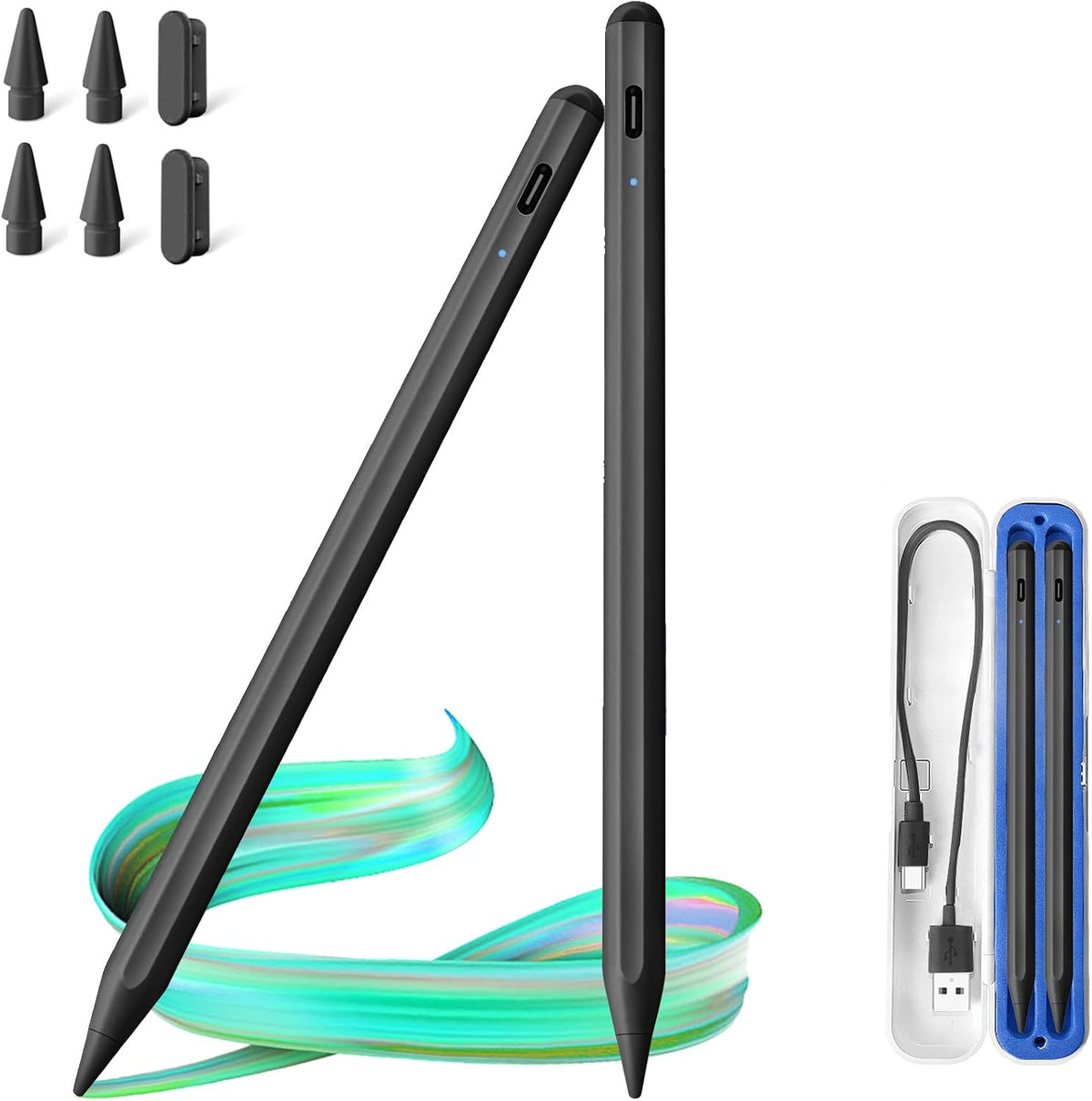 Paquete de 2 lápices capacitivos para iPad 2018-2026, lápiz Apple i...
