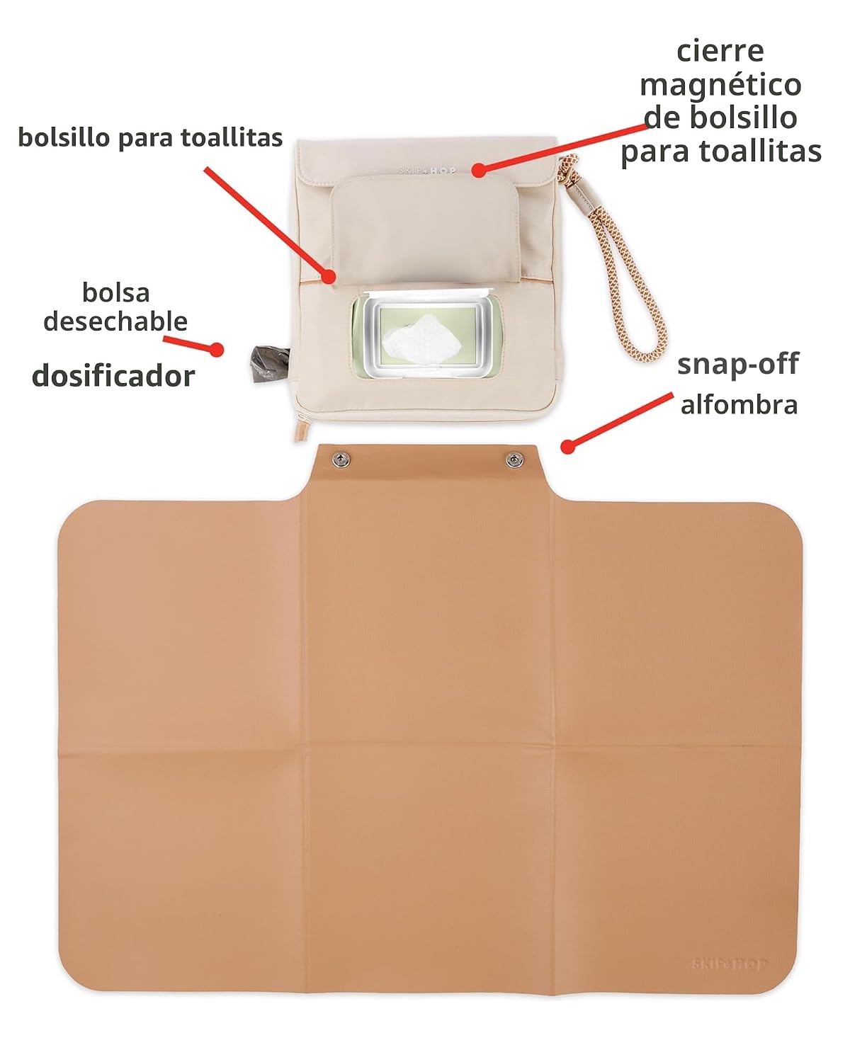 Skip Hop Cambiador de viaje para bebé con superficie fácil de limpi...