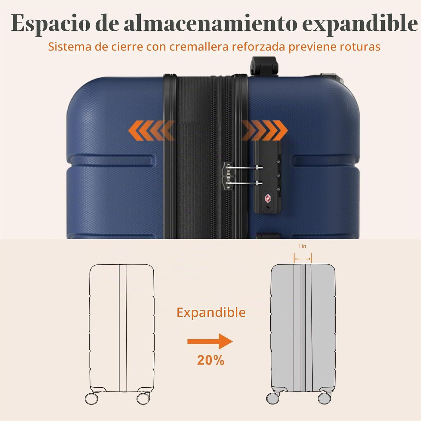 Sweetcrispy Maleta de mano, equipaje con ruedas giratorias, carcasa...
