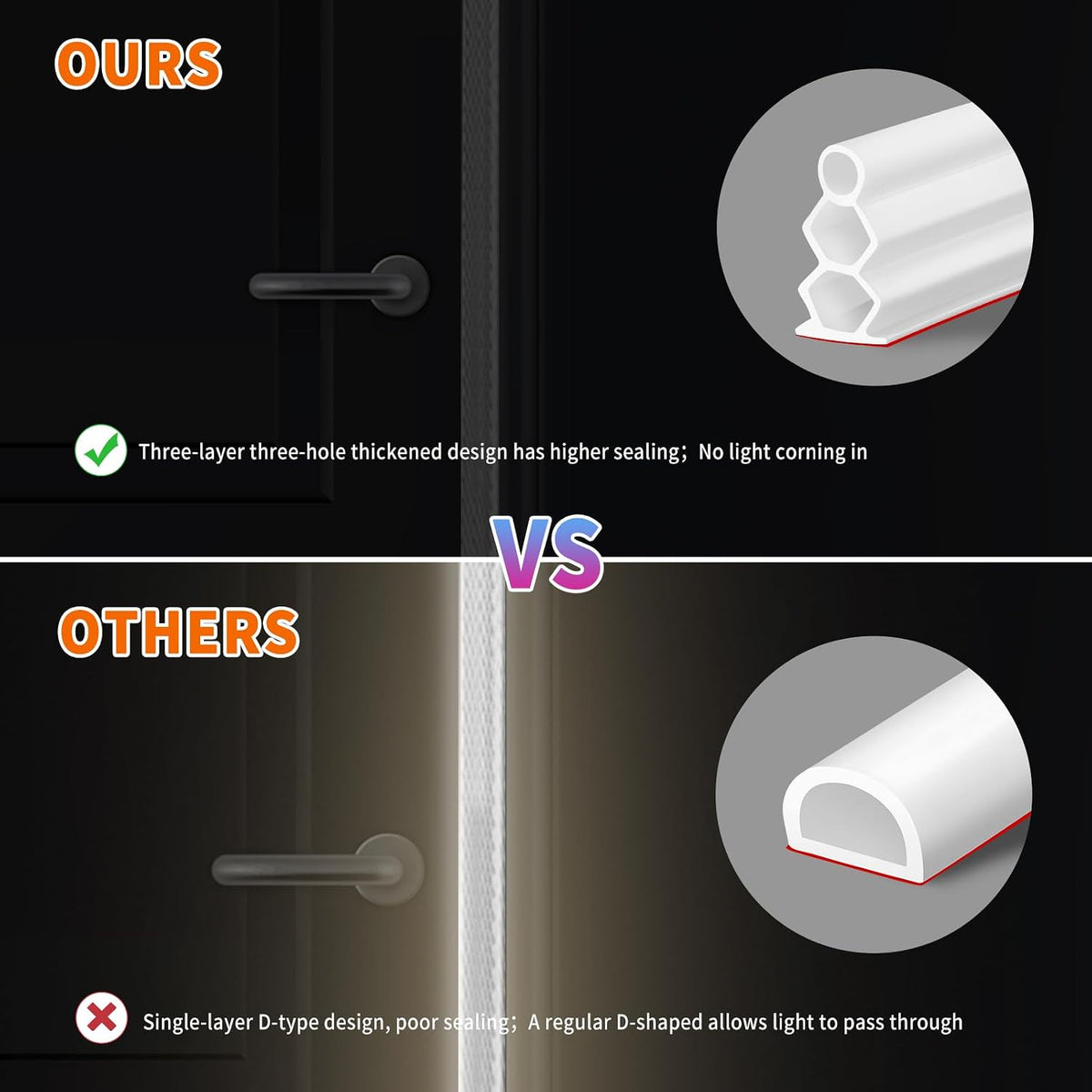 SILIENTWERK Burlete de goma autoadhesivo de 40 pies que se adapta a...