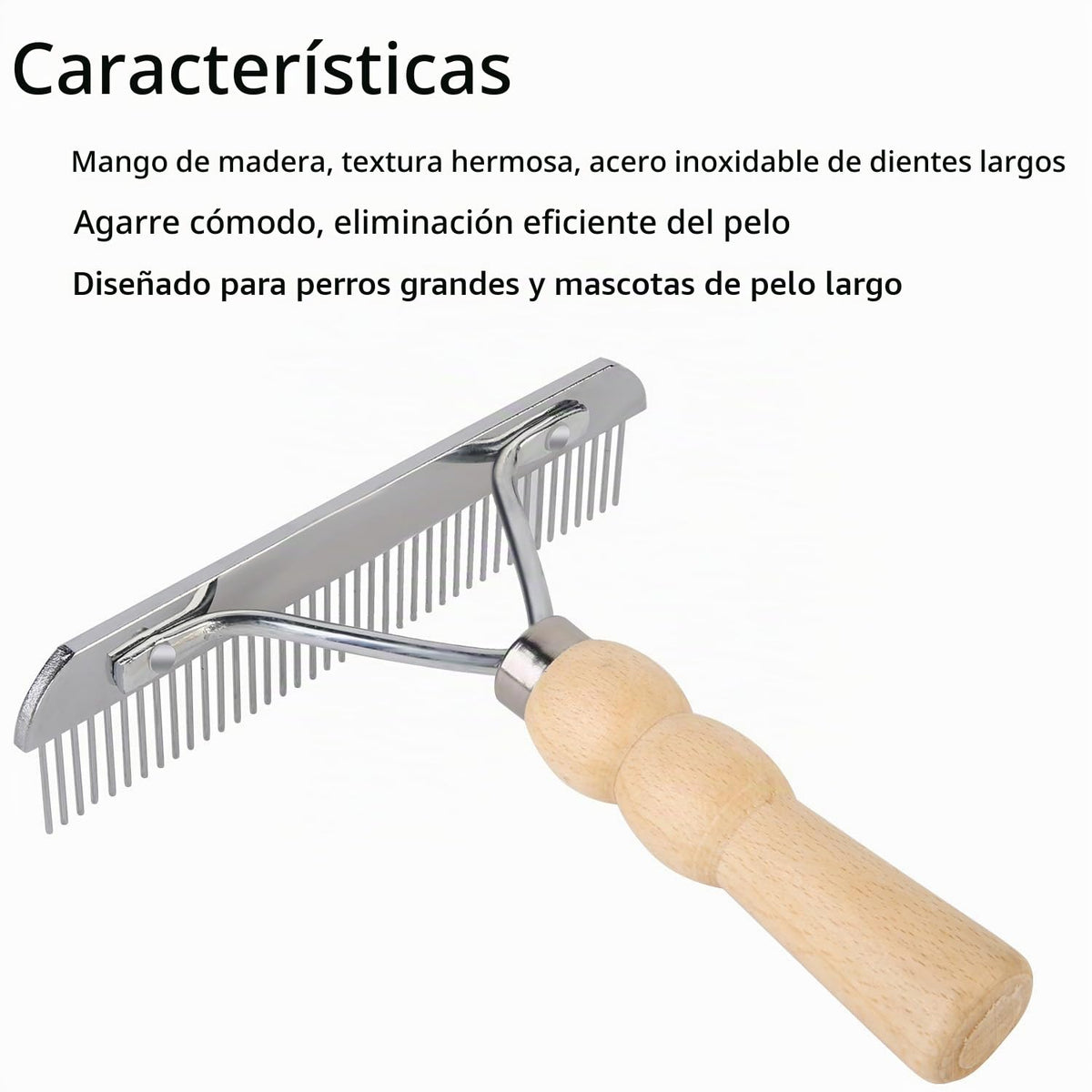 Rastrillo de aseo interior con mango de madera antideslizante, pein...