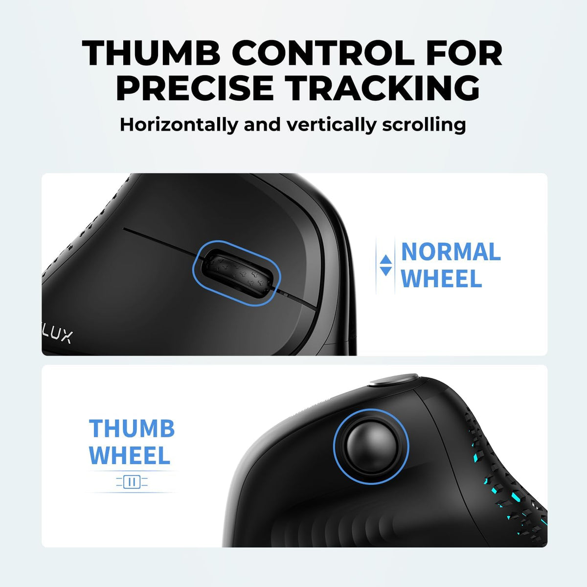 DELUX Seeker Ratón inalámbrico vertical ergonómico con pantalla OLE...