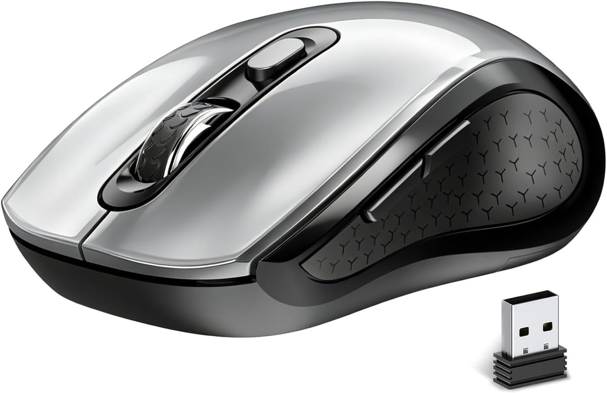Ratón Inalámbrico Ergonómico, Ratón con Botones Laterales, 2400 DPI...