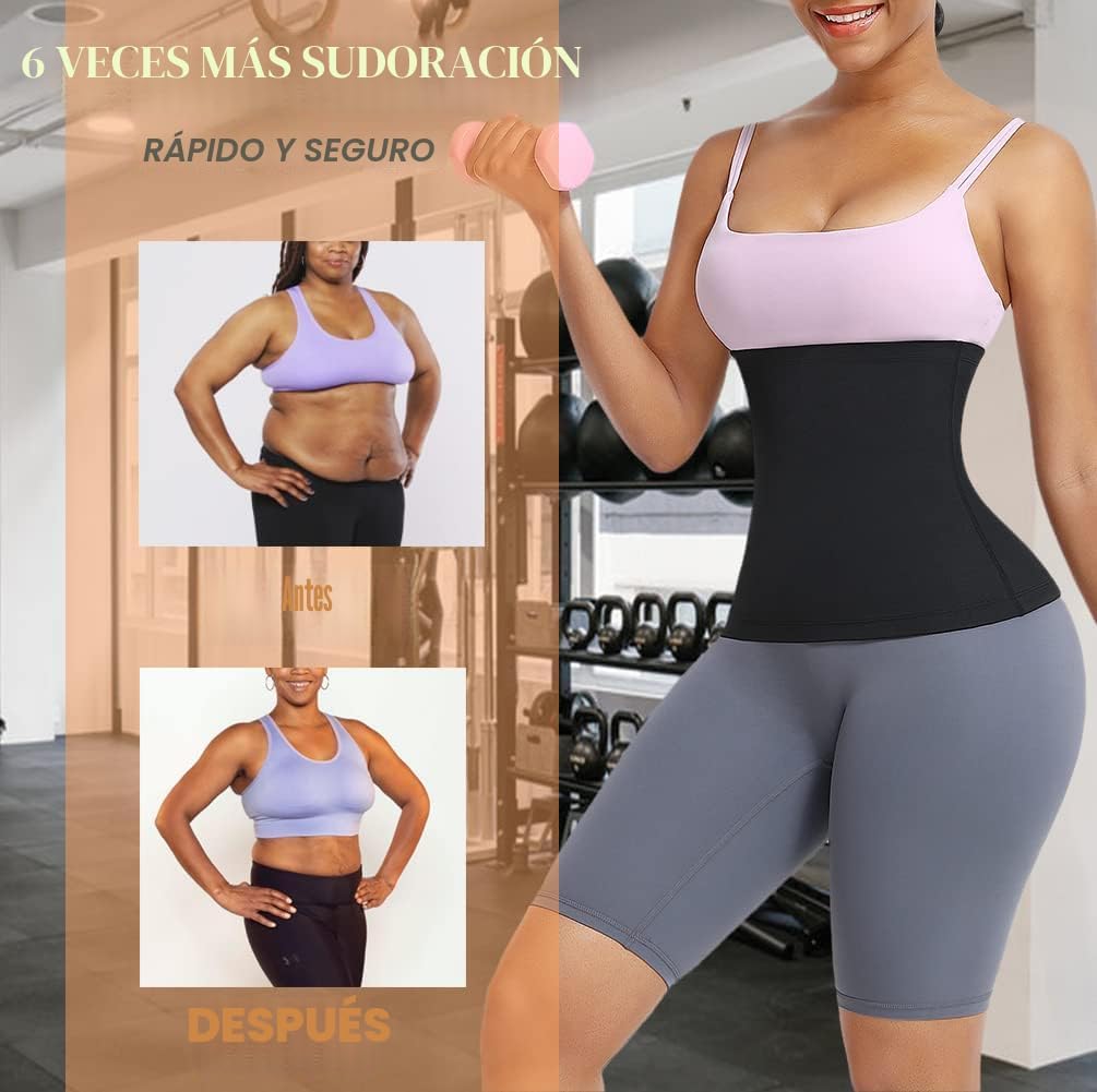 Huiming - Traje de sauna para mujer, reductor de cintura para entre...
