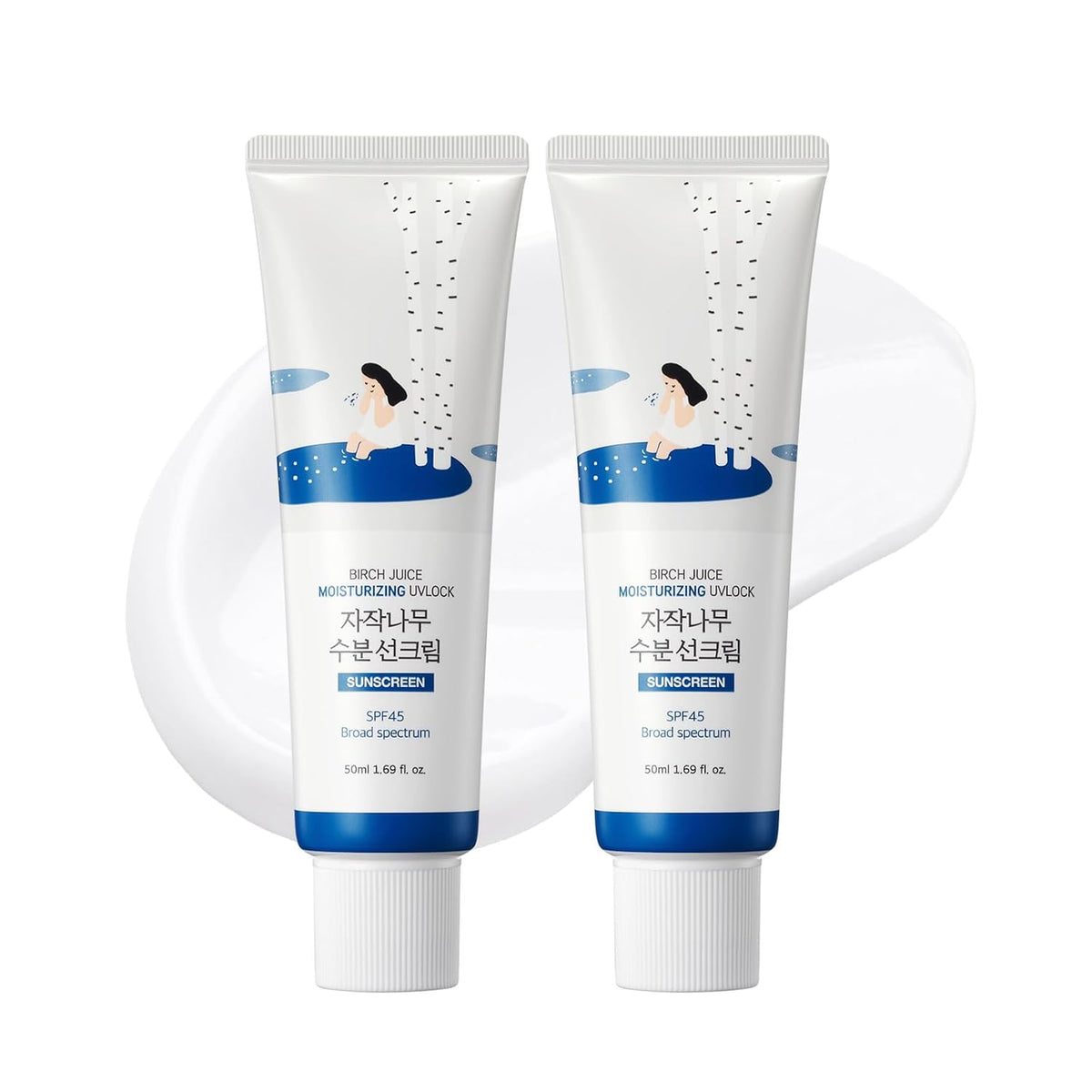 ROUND LAB Birch Juice Hidratante UV LOCK SPF 45 1+1 (paquete de 2)...