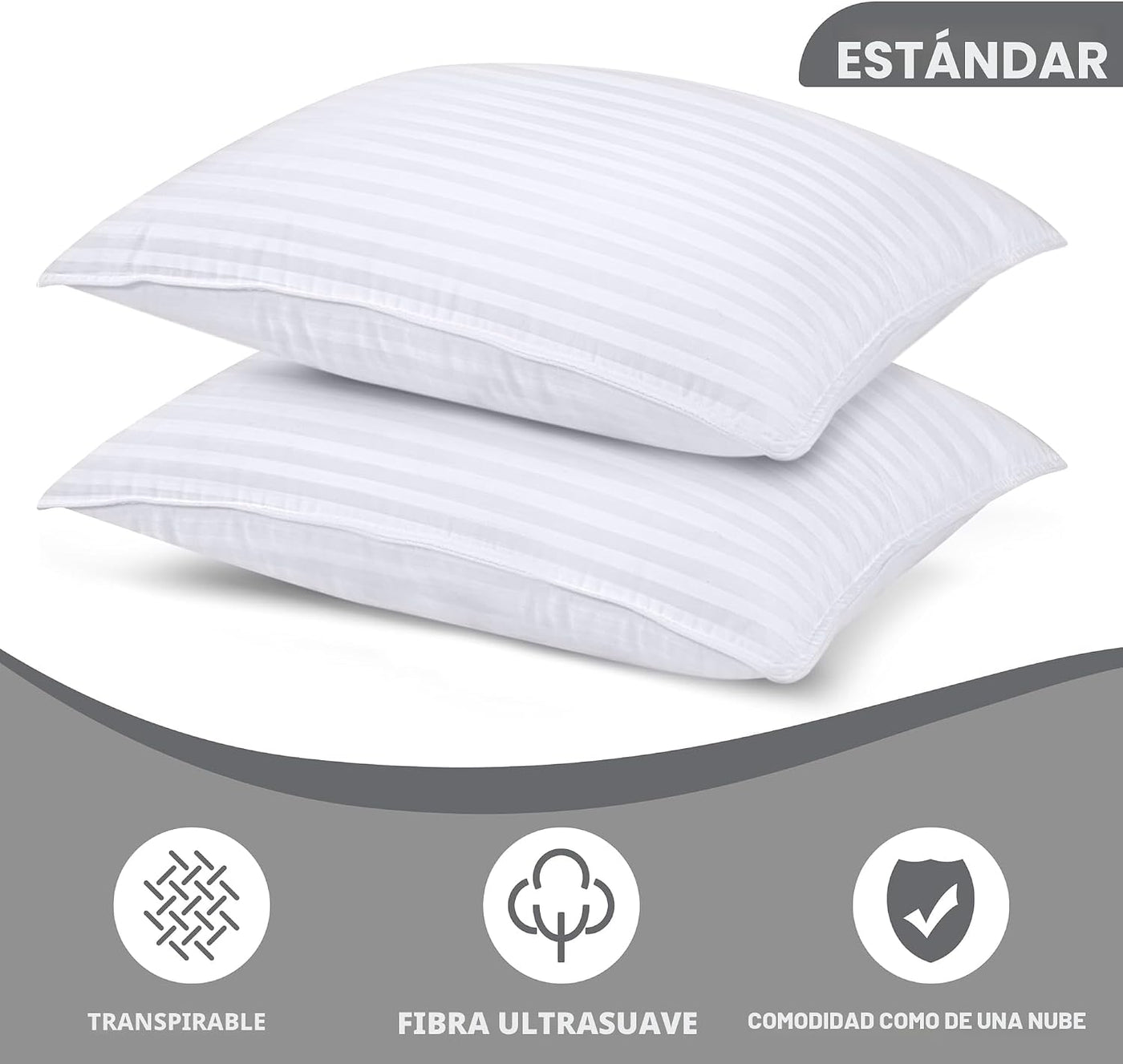 Utopia Bedding - Almohadas de cama para dormir de tamaño estándar (...