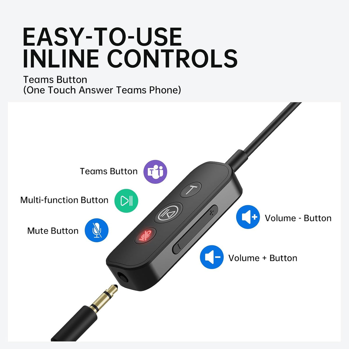 EKSA H8 - Auriculares USB con micrófono para trabajo, auriculares e...