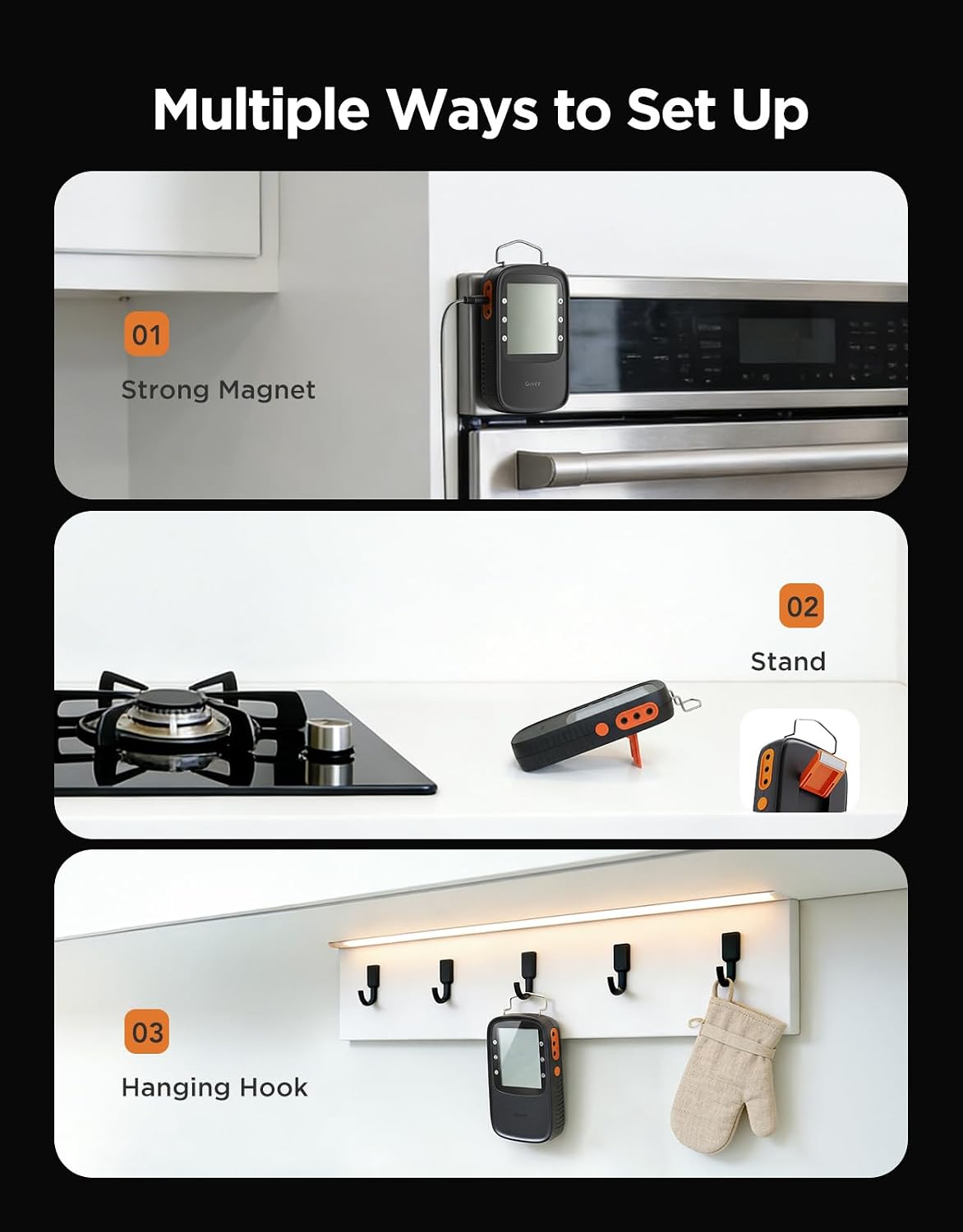 Termómetro digital para carne Govee Bluetooth con temporizador de a...